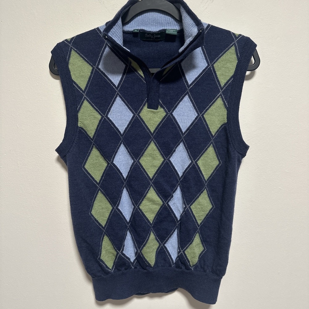 Bobby Jones Men's Golf Sweater Vest 100% Merino Wool Sz Medium